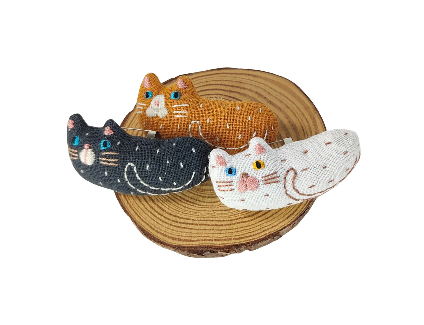 Broche gato acostado pack X3