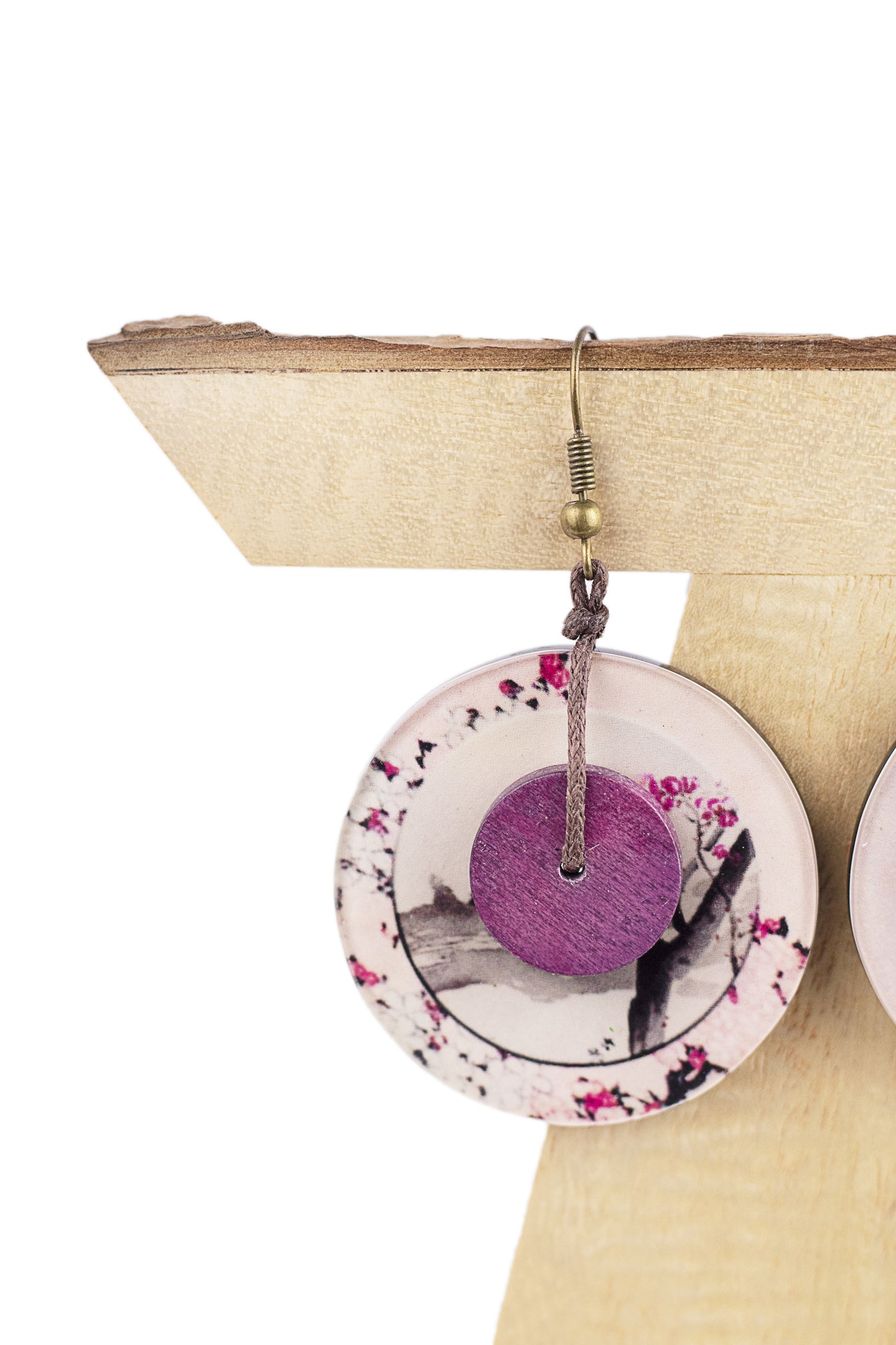 Pendientes AKINA con reproduccion de Koson y Hokusai