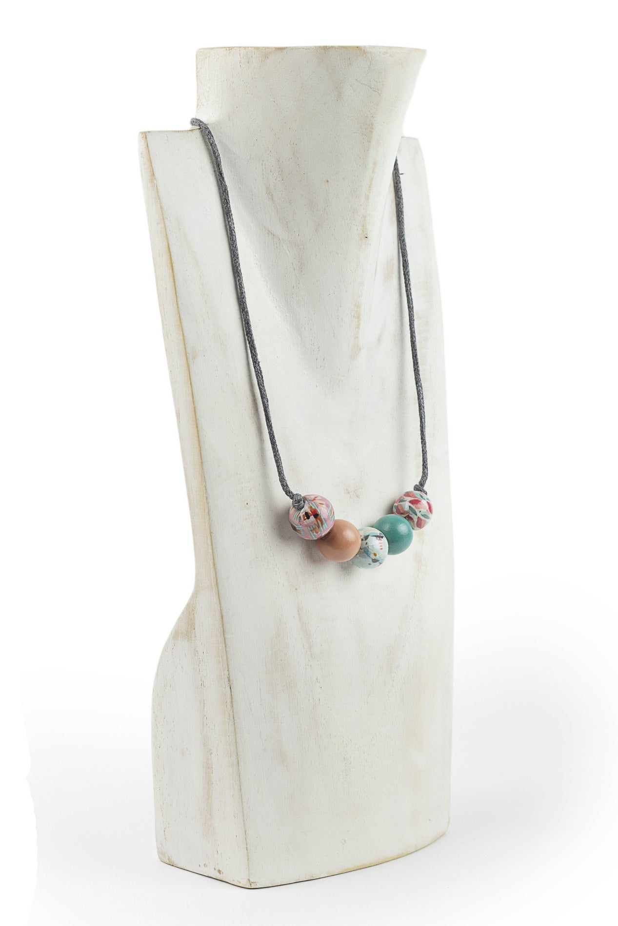 Collar de 5 bolas con print de mar y faros