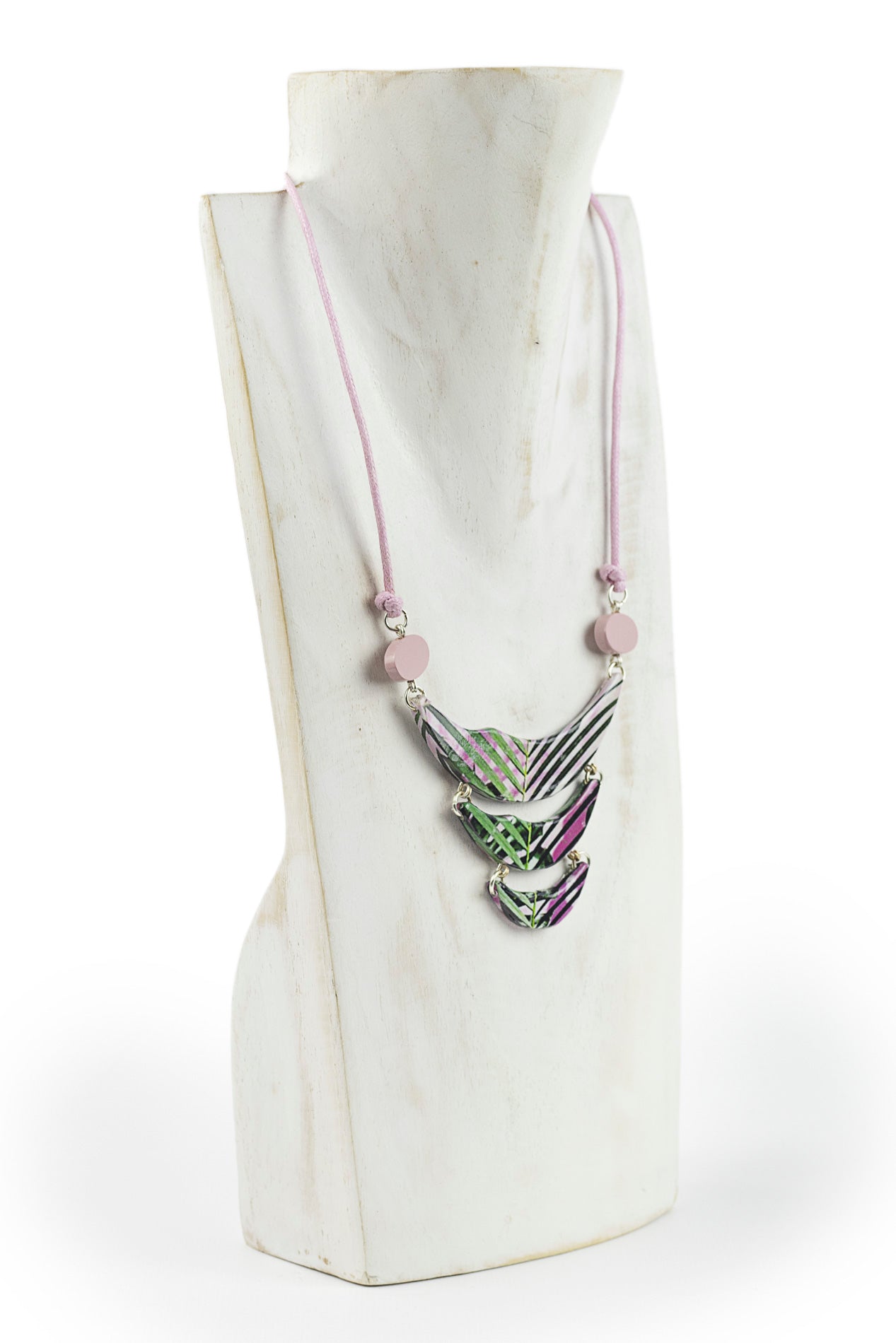 Colgante de tres piezas con print natural