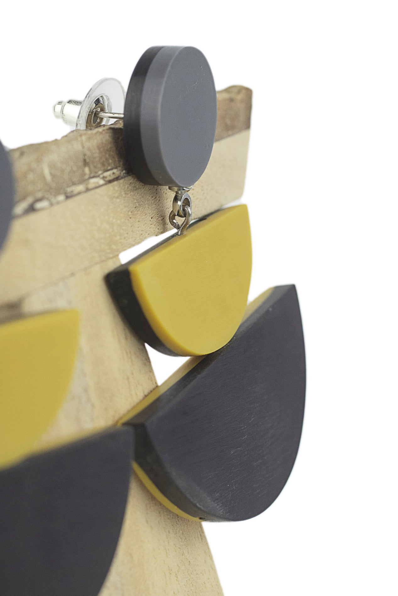 Pendiente tres piezas semicirculares