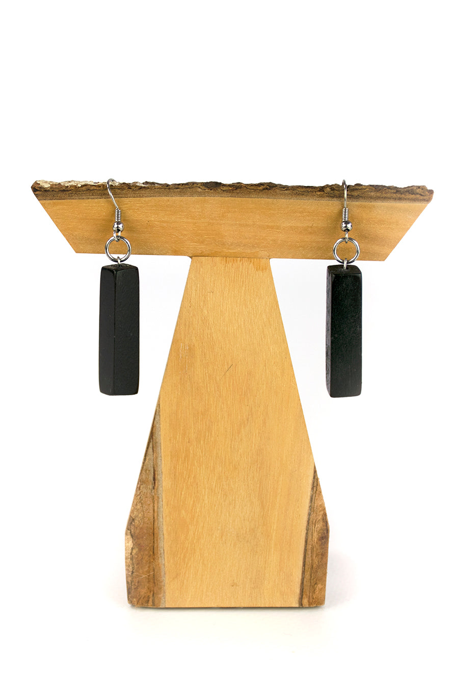 Pendiente palito de madera negro