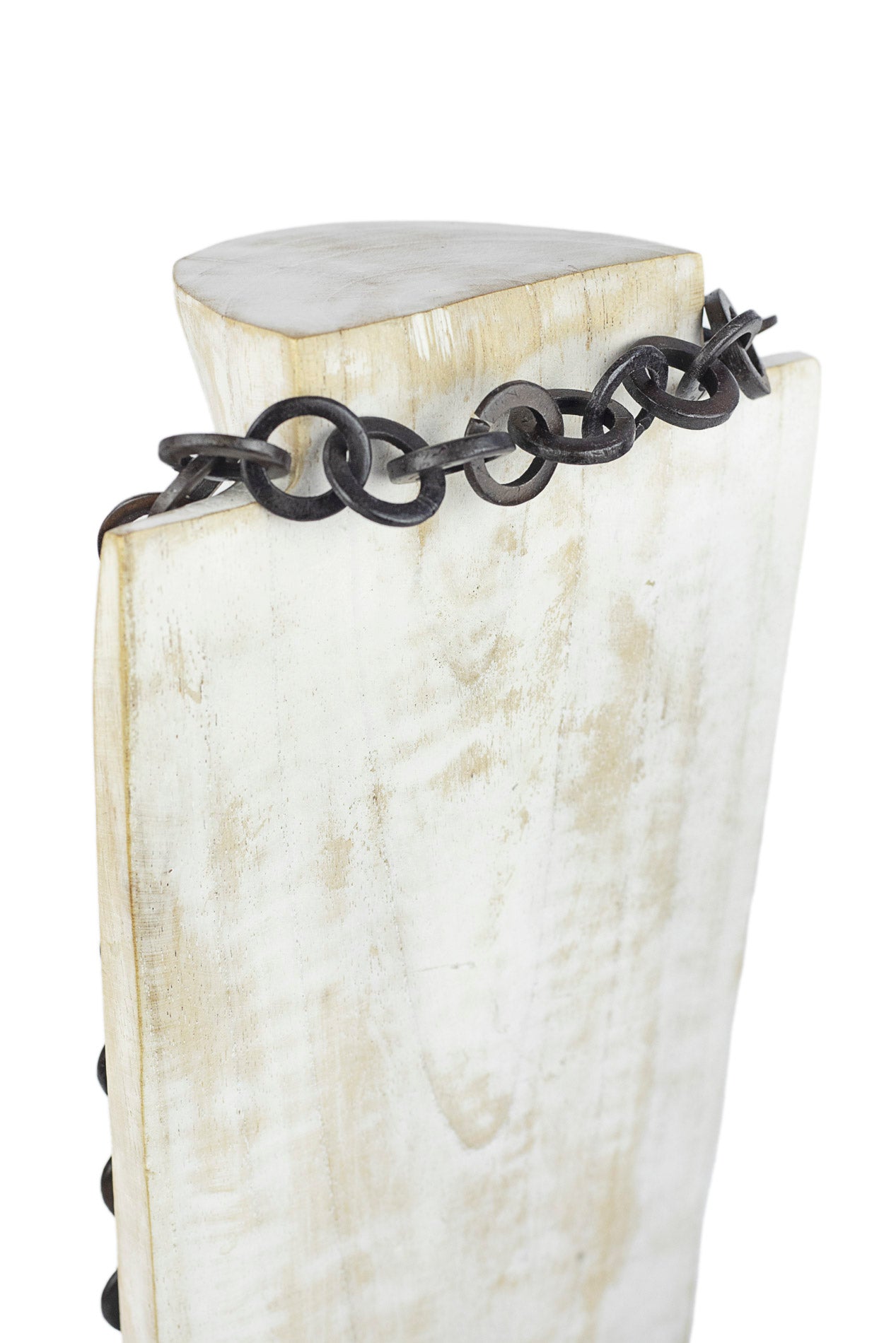 Collar con cadena de aros de madera