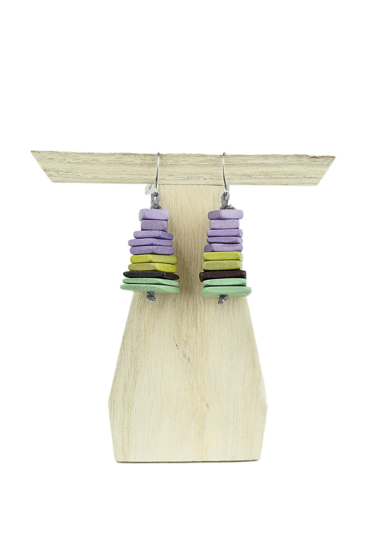 Pendiente con discos cuadrados