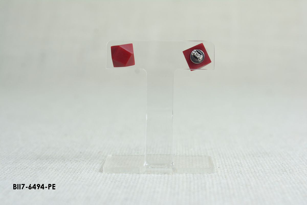 Pendientes facetados granate