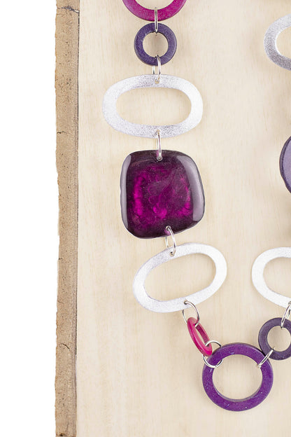 Collar aluminio mate y resina