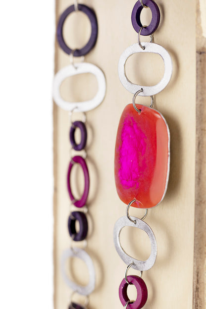 Collar aluminio mate y resina