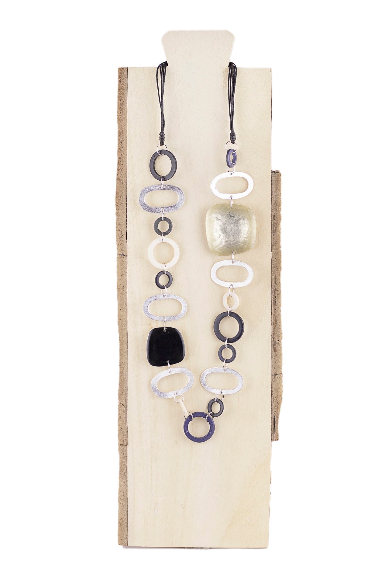 Collar aluminio mate y resina
