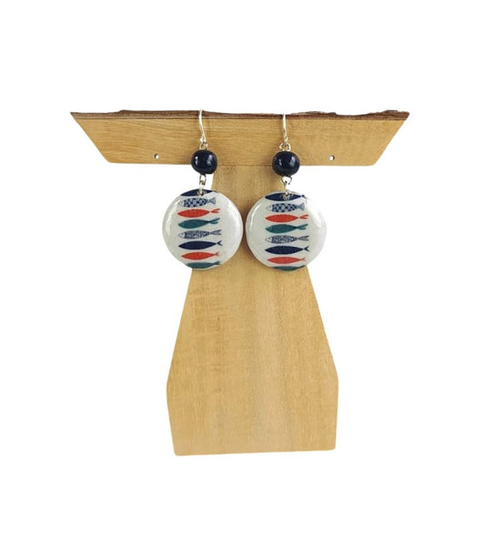 PENDIENTE REDONDO CON PECES