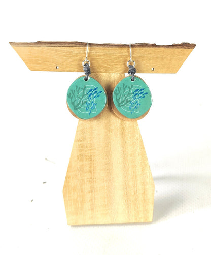 OENDIENTE FLOR TURQUESA