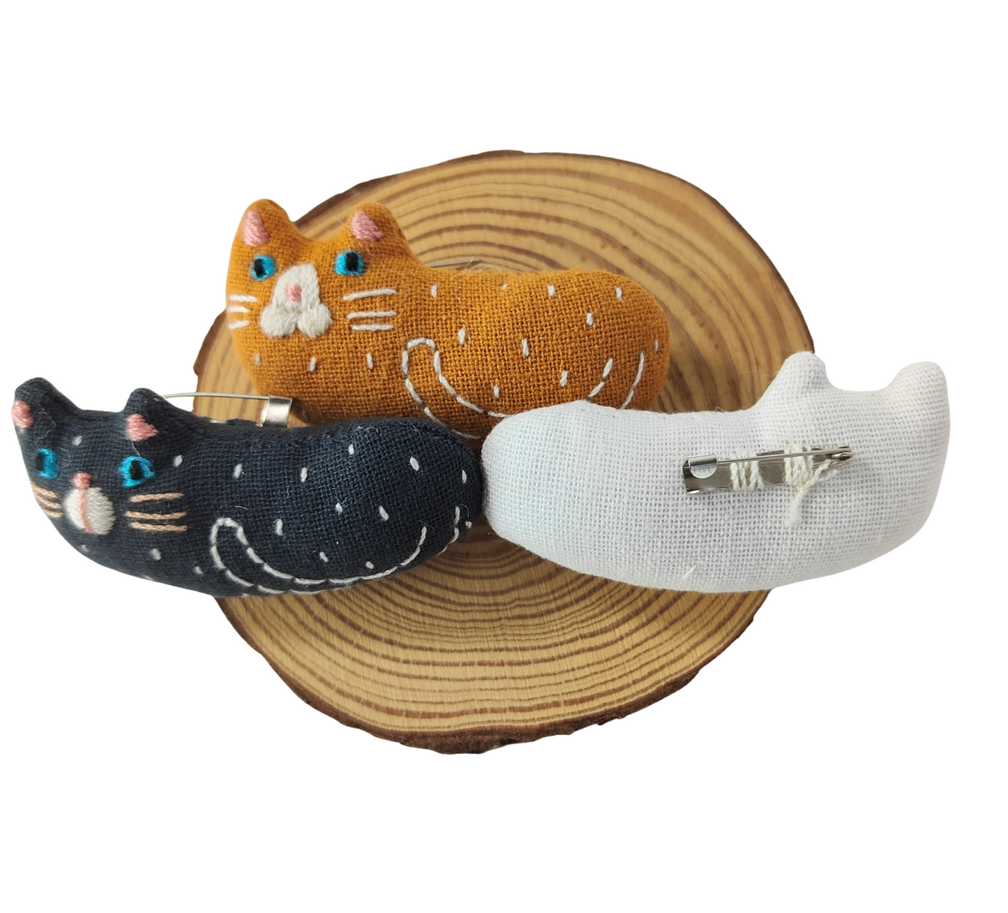 Broche gato acostado pack X3