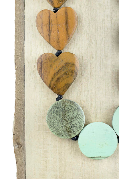 NECKLACE WITH CIRCLES AND HEARTS