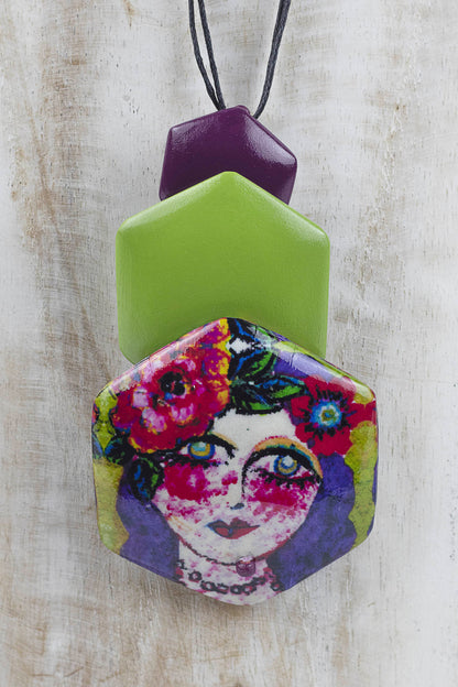 Ciondolo a tre pezzi esagonali