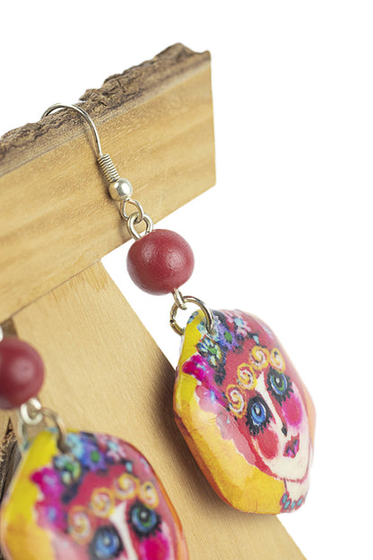 Orecchino con pezzo esagonale