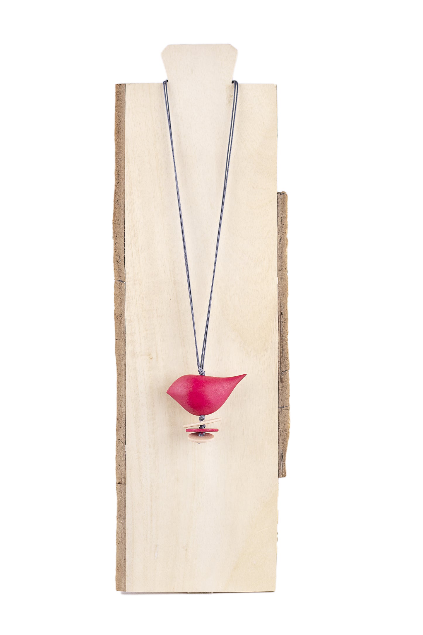 Wooden pendant with bird