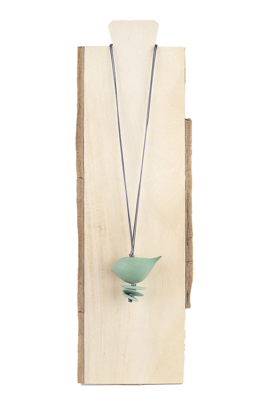 Wooden pendant with bird