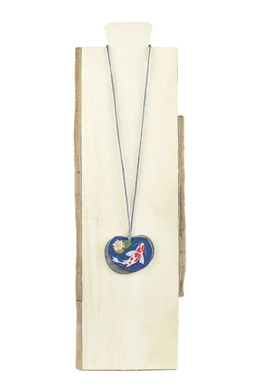 Pendant with fish painting