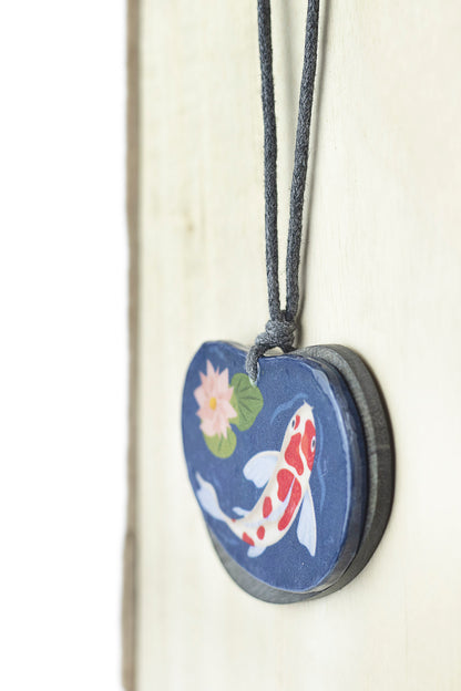 Pendant with fish painting