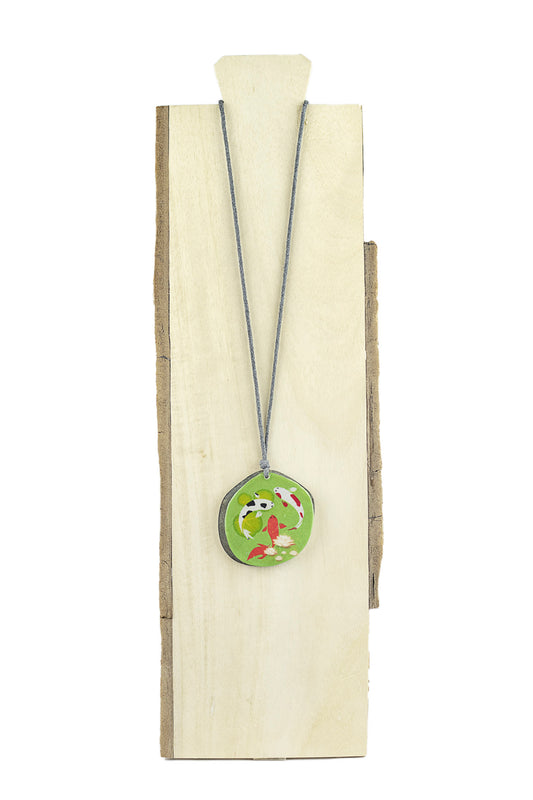 Pendant with fish painting