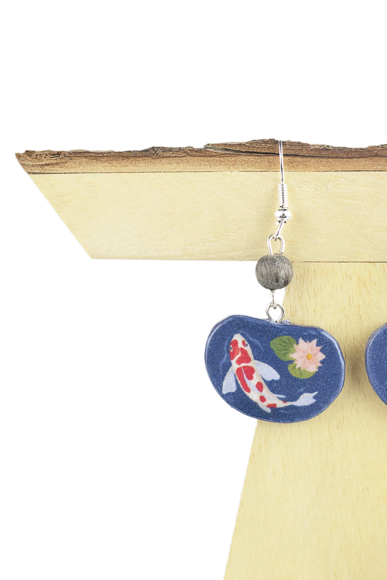 Earring with fish painting