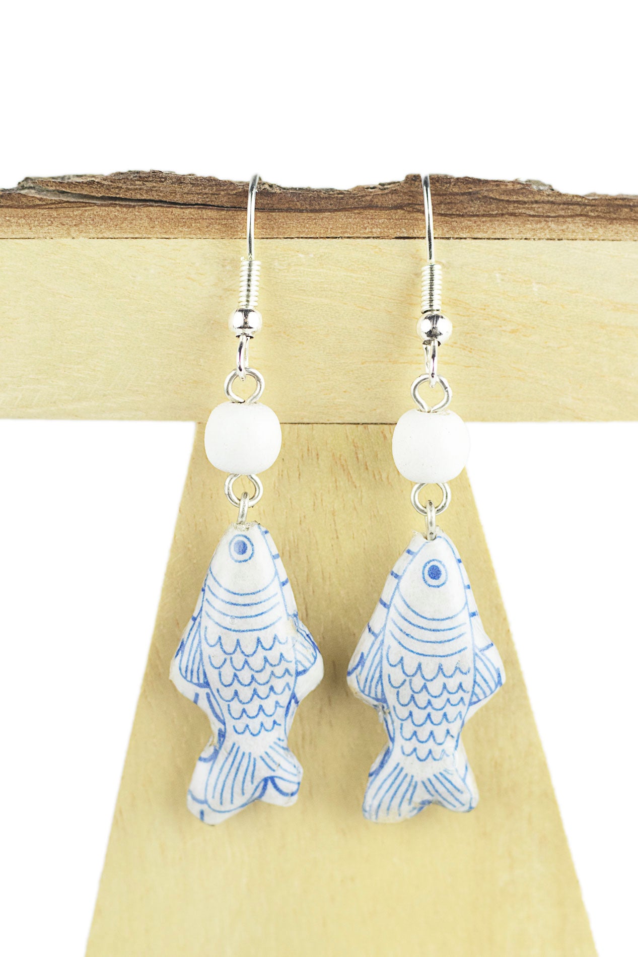 Fish and ball earring