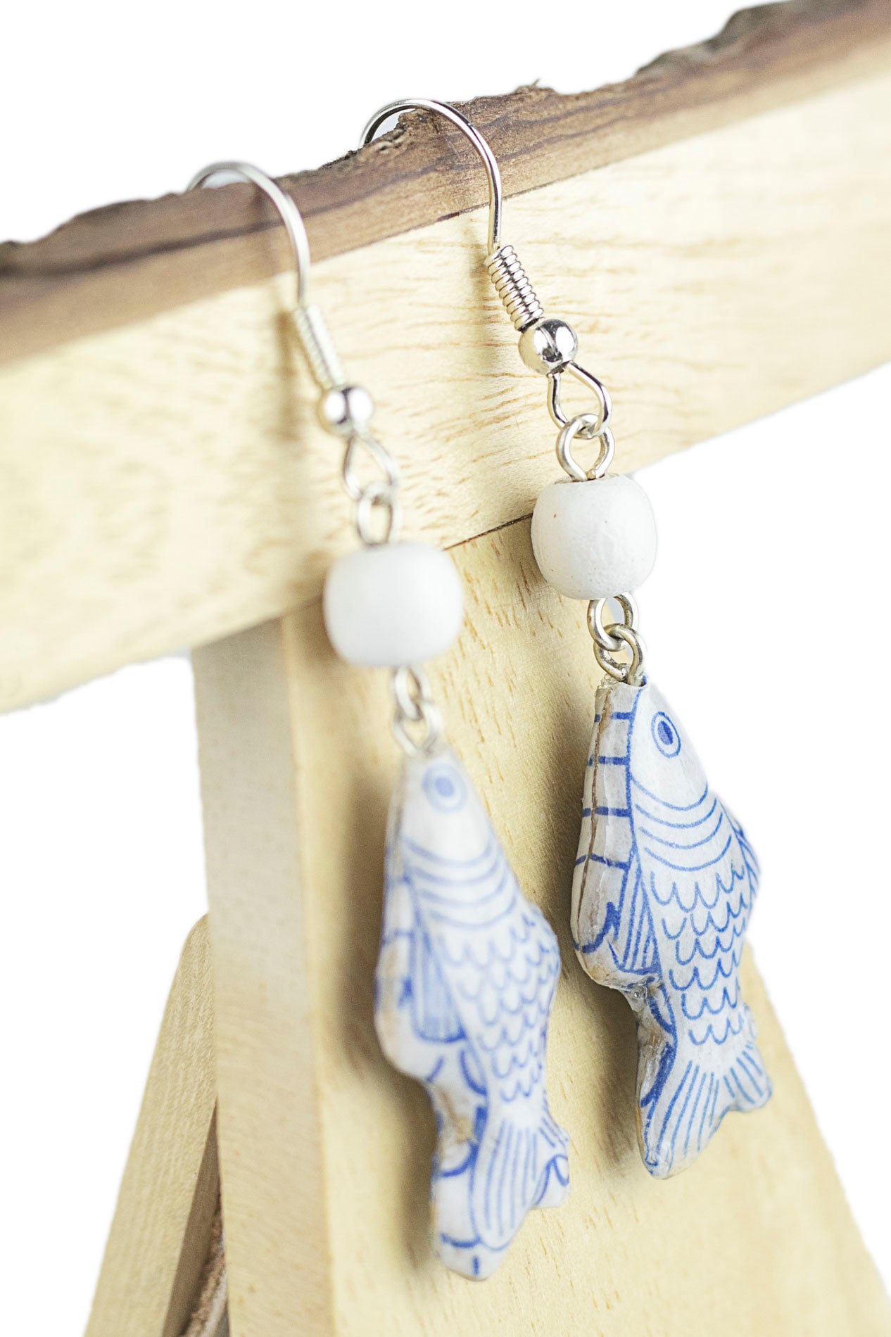 Fish and ball earring