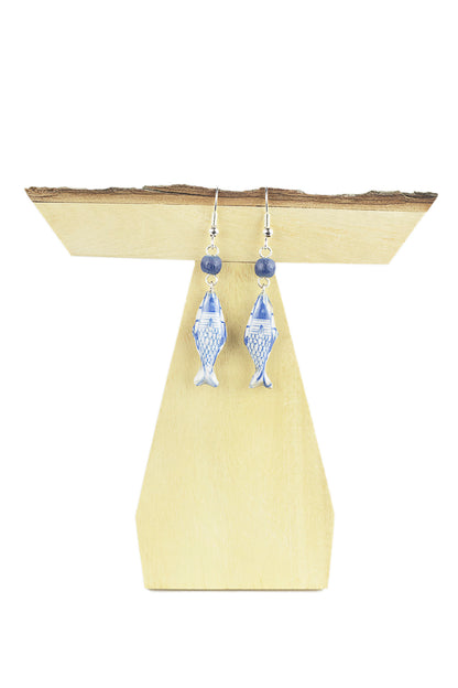 Fish and ball earring