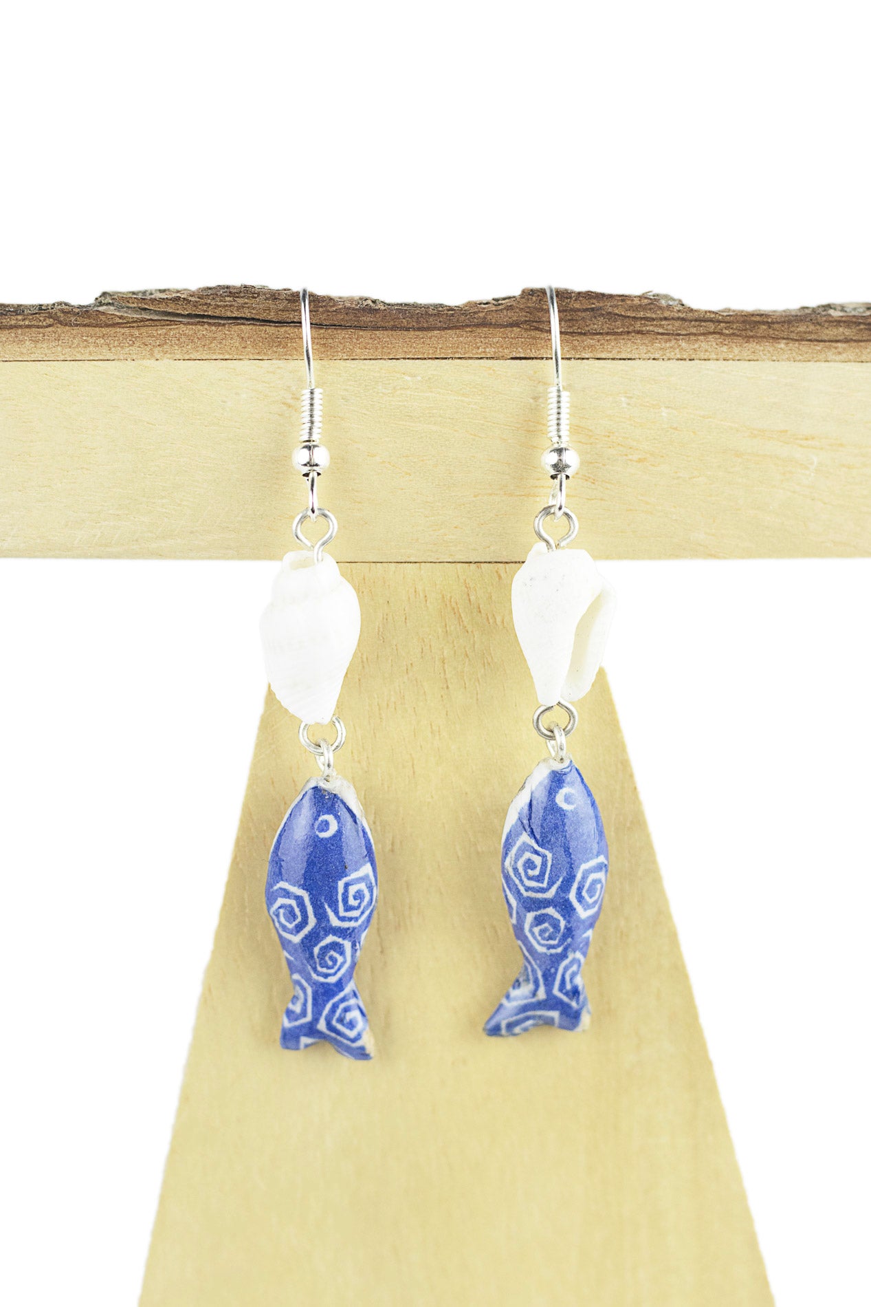 Fish and shell earring