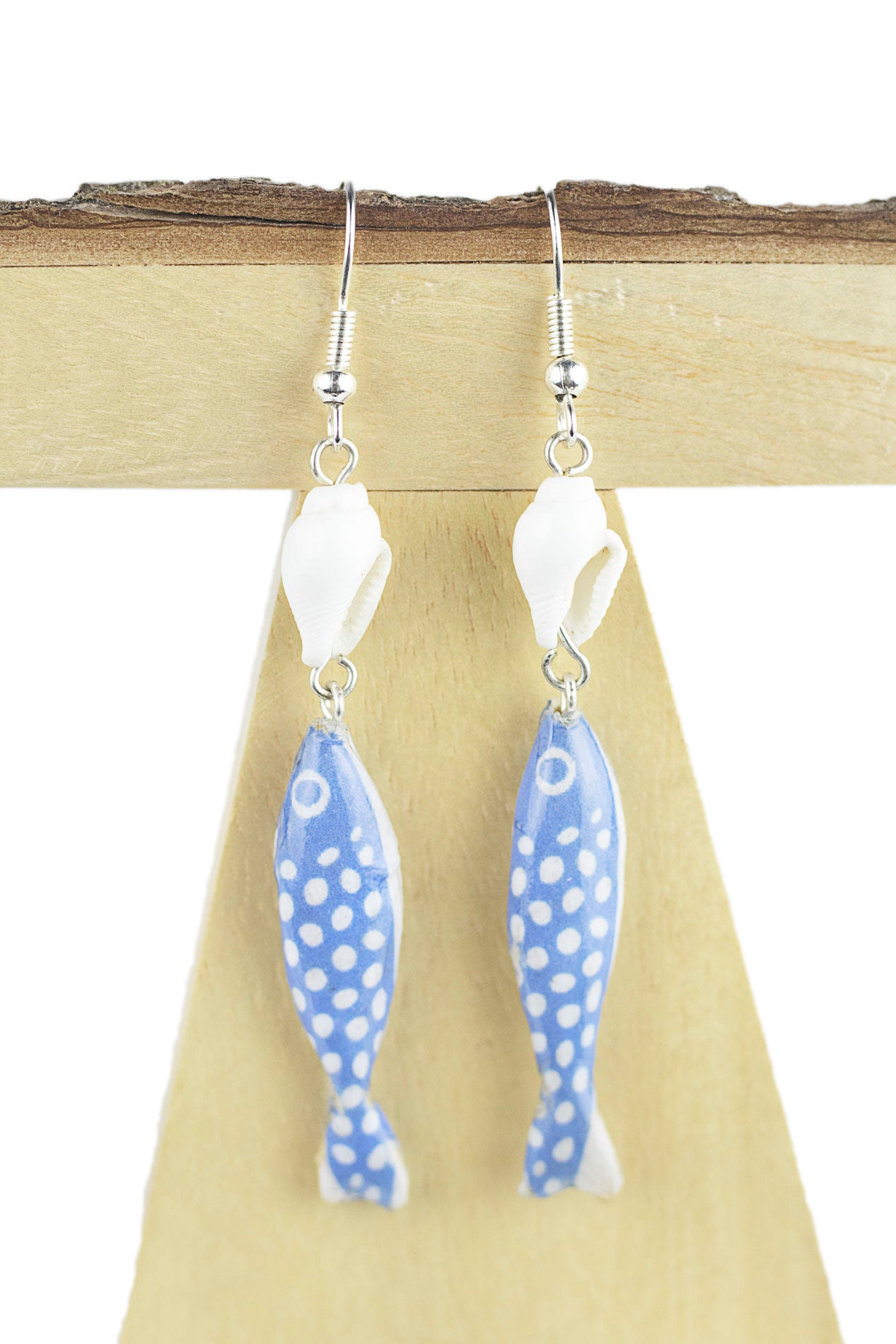 Fish and shell earring