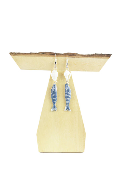 Fish and shell earring