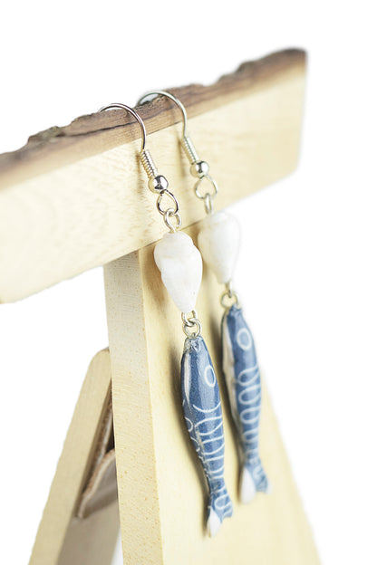 Fish and shell earring