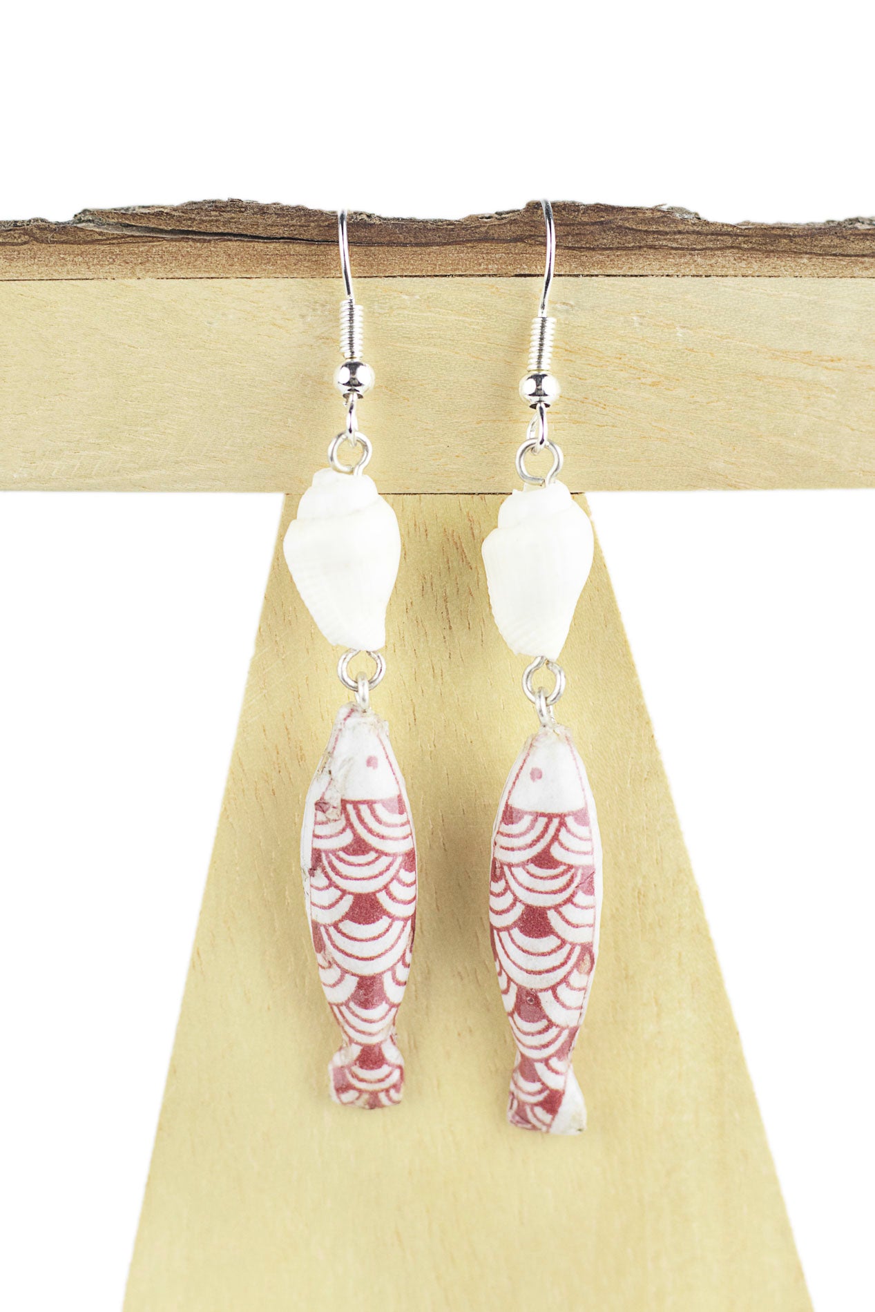 Fish and shell earring