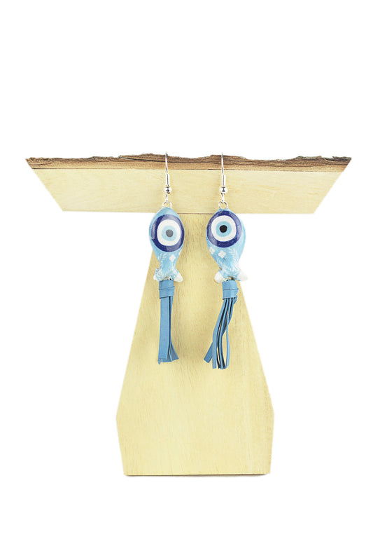 Fish earring with fringes