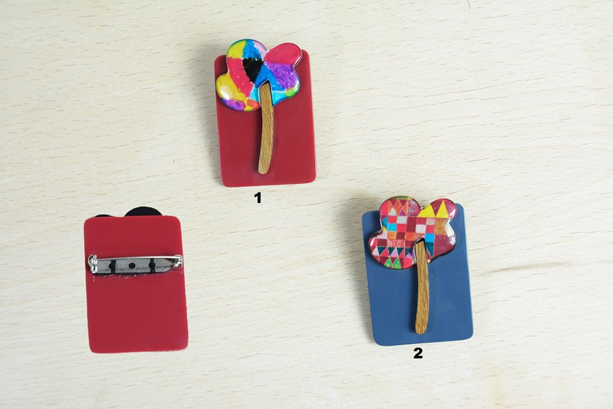 Broche Rectangular con Flor