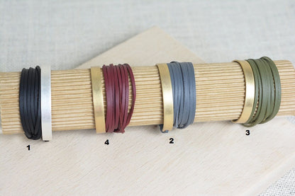 Pulsera Vueltas Múltiples Piel y metal
