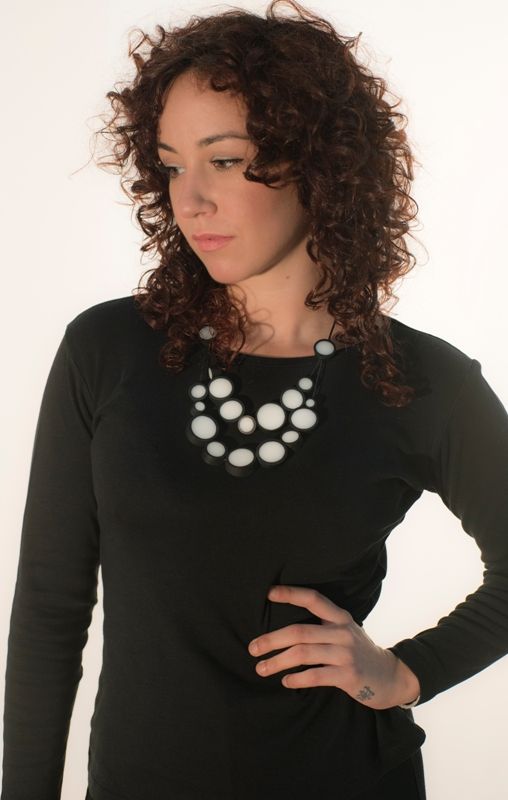Collar Pequeñas Burbujas bicolor en dos lineas