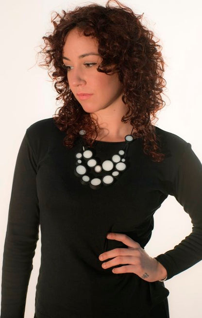 Collar Pequeñas Burbujas bicolor en dos lineas
