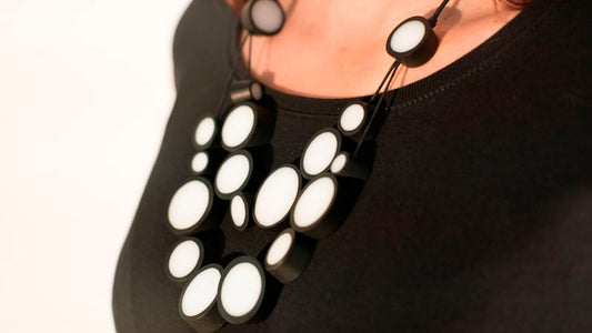 Collar Pequeñas Burbujas bicolor en dos lineas