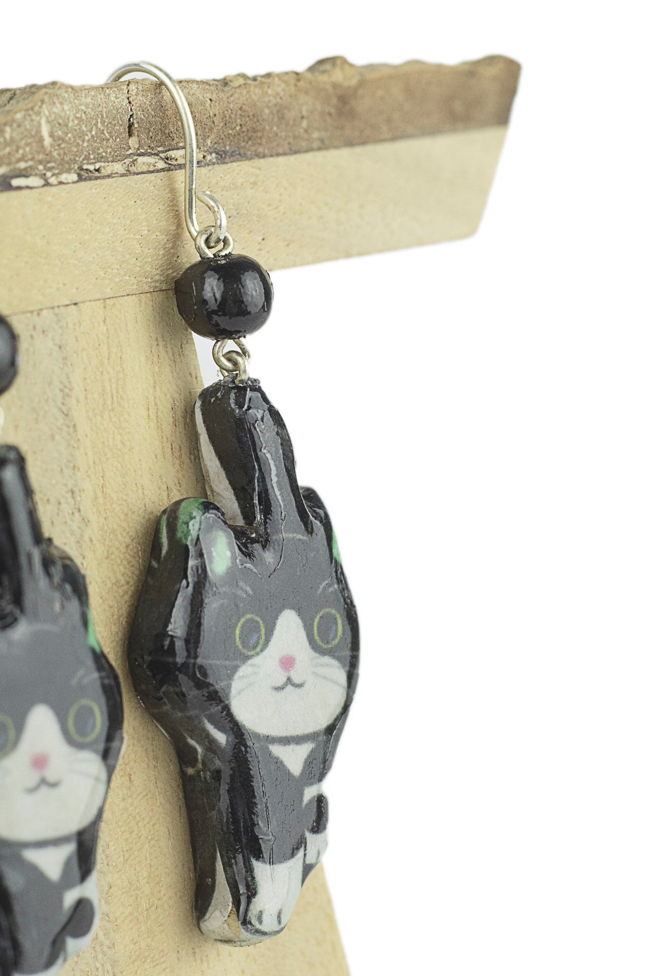 Pendientes gato gris