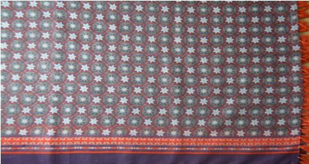 Pañuelo Flecos Lila y Naranja