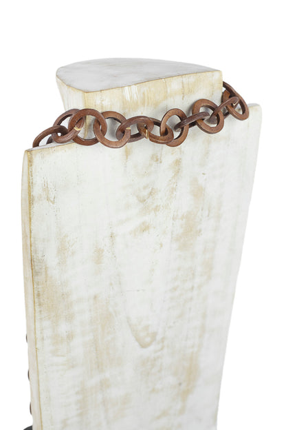 Collar con cadena de aros de madera