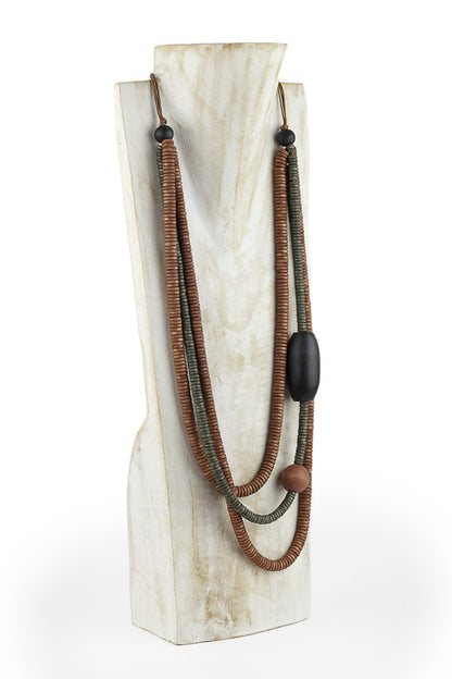 Collar GALA original con 3 vueltas de madera