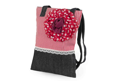 Bolso rectangular con flor