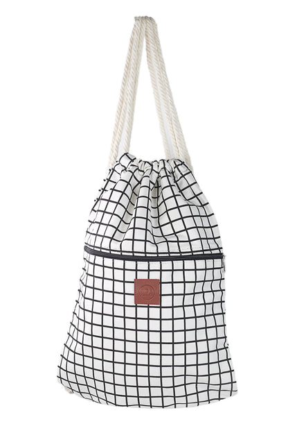 Bolso marinero de lona con bolsillo exterior