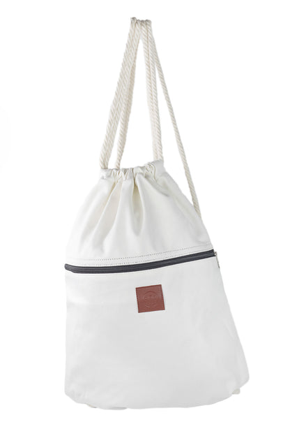 Bolso marinero de lona con bolsillo exterior