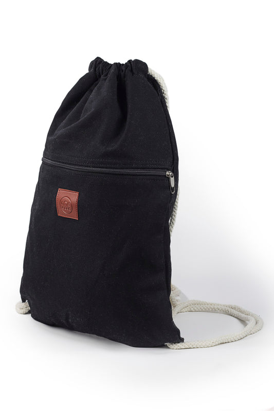 Bolso marinero de lona con bolsillo exterior