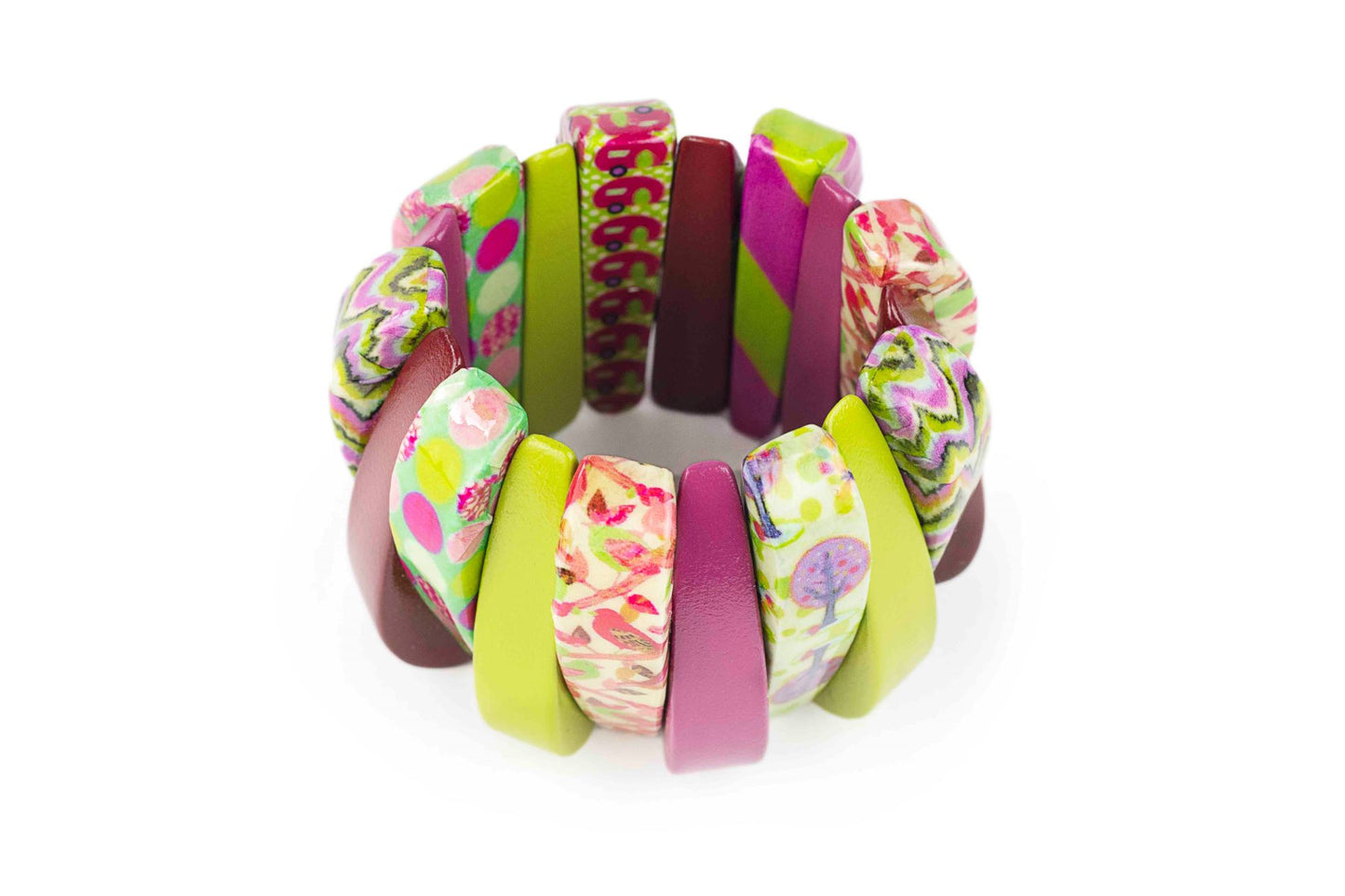 Pulsera madera decoupage