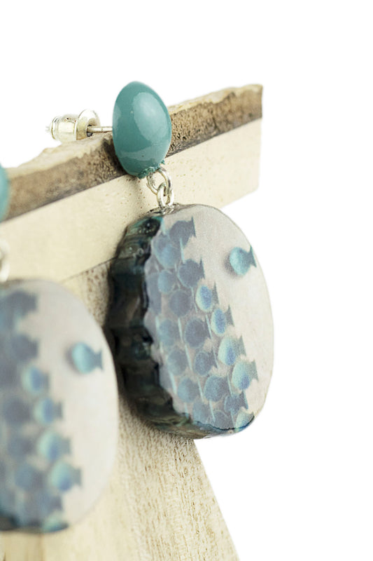 PENDIENTES OLAS Y PECES